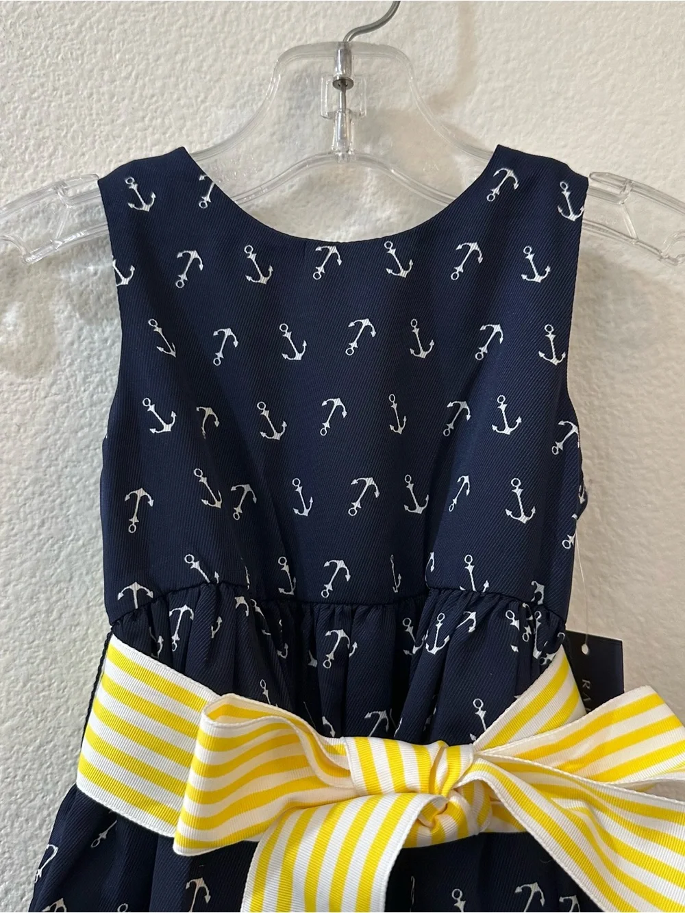 Ralph Lauren Baby Navy Anchor Print Twill Dress Size 12M